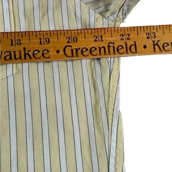 Tommy Hilfiger Men's M Yellow Striped 80's 2 Ply Cotton Long Sleeve Shirt - Picture 8 of 11